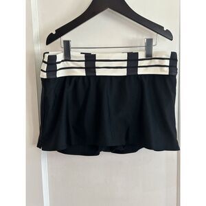 Athleta Tidal Swim Skirt‎ Womens Black Lined Back Pocket Stretch Skort XS